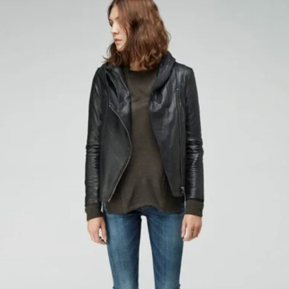Helmut Lang Hooded Leather Jacket